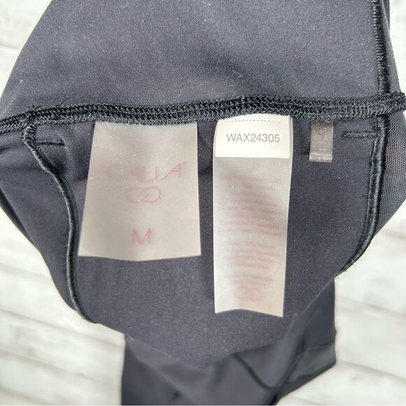 Calia Womens Essential Mesh 7/8 Nylon Spandex Leggings Pure Black M - Picture 9 of 9